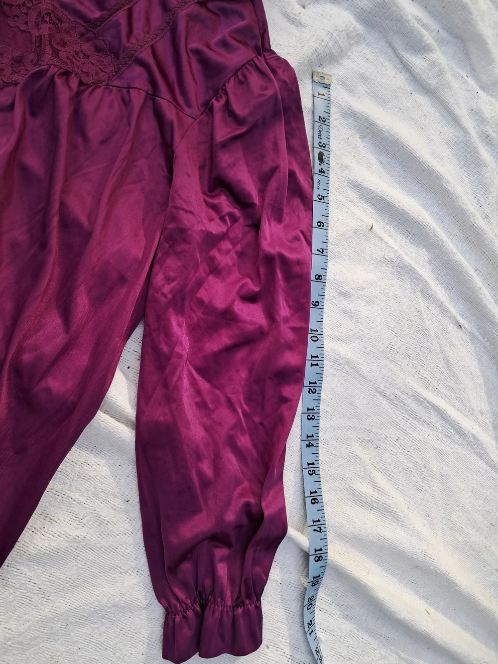 Vintage Purple Long Nightgown with Lace Yoke - Picture 8 of 10